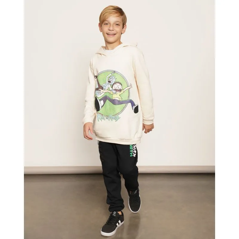 Calça Moletom Juvenil Warner Rick And Morty Peluciada Preta 12