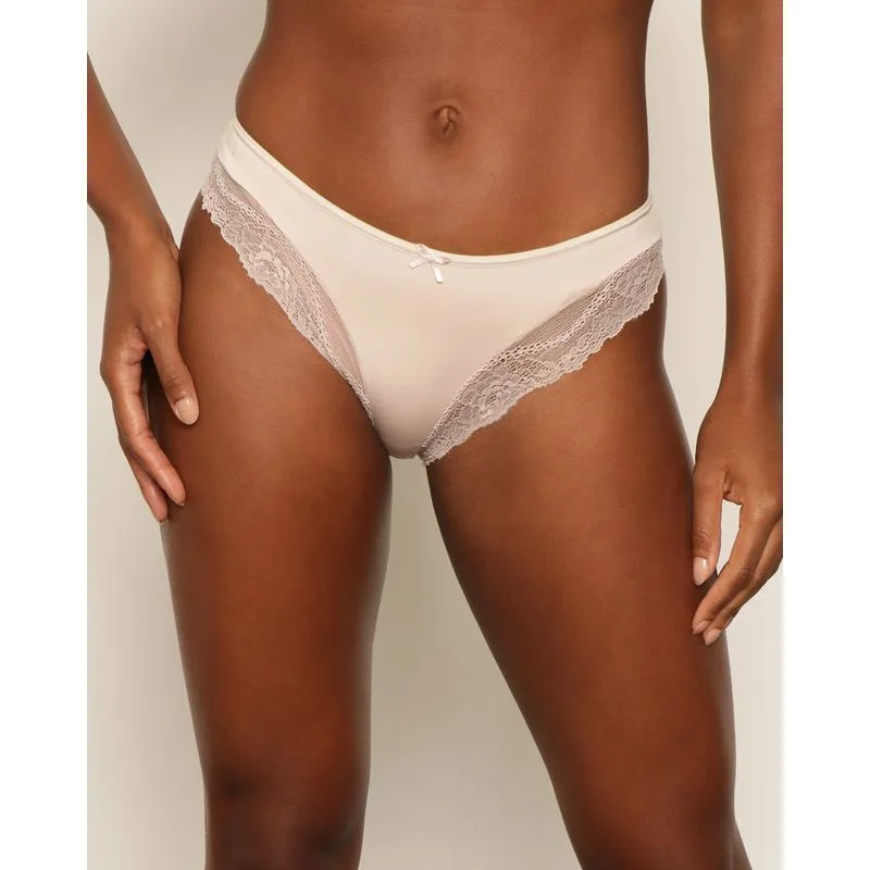 Calcinha Feminina Biquíni Com Renda Bege GG