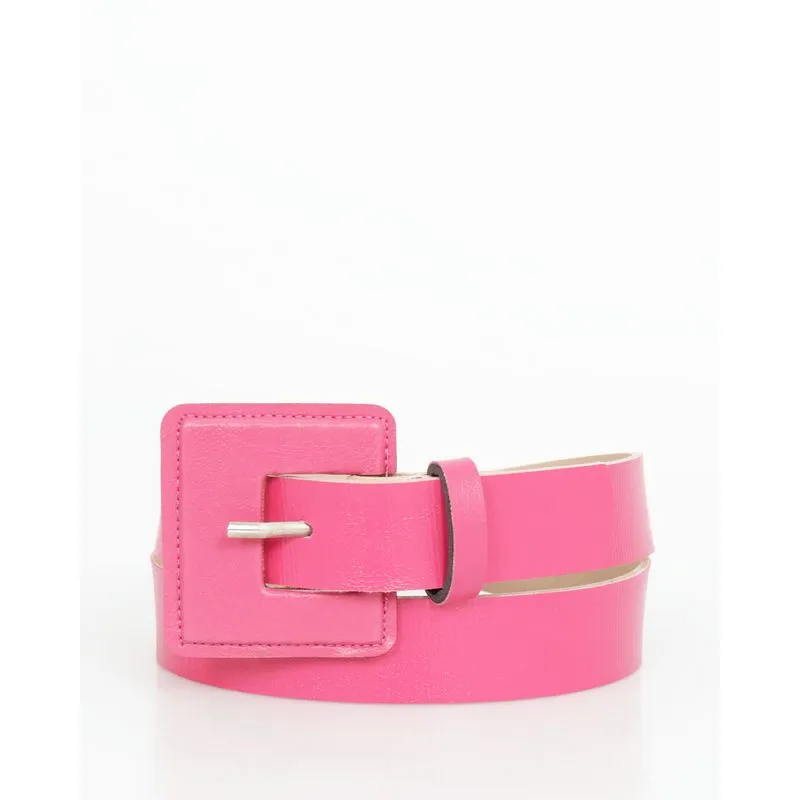 Cinto Feminino Fivela Quadrada Encapado Rosa GG