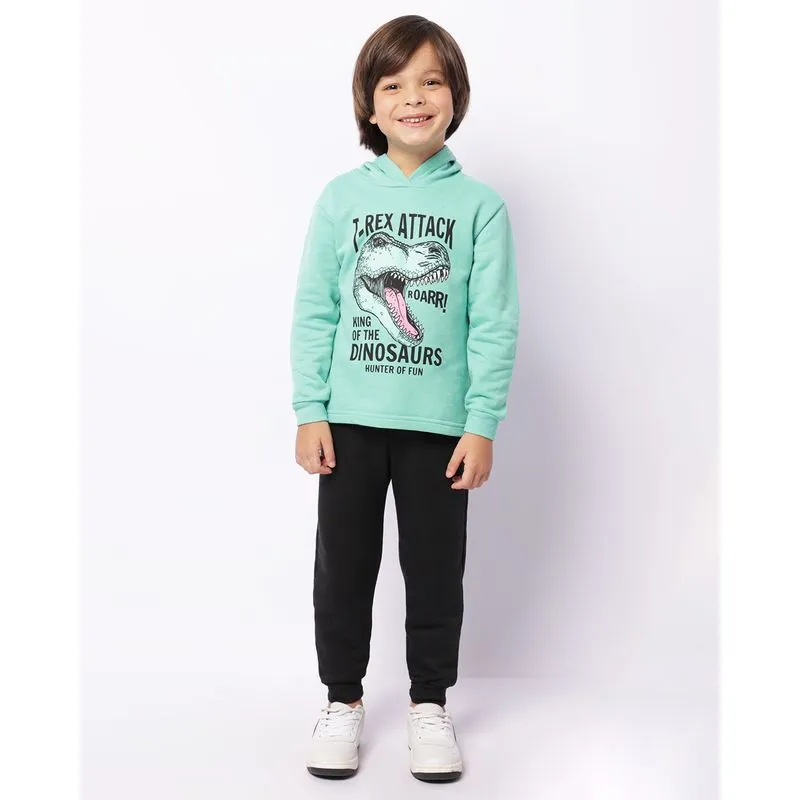 Conjunto Moletom Infantil Longo Peluciado Estampa Dinossauro Verde 8