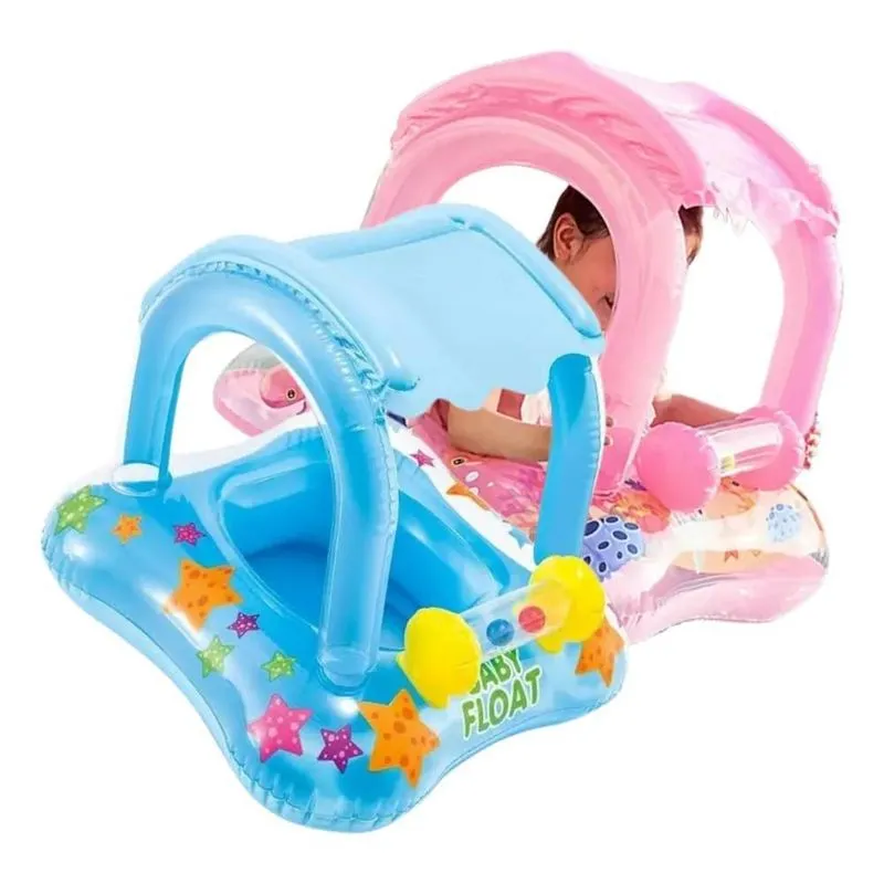 2x Boia Bebe Com Cobertura Modelo Infantil Praia Piscina