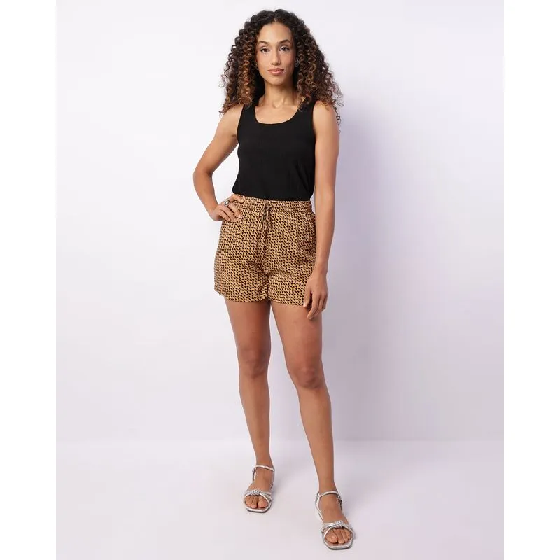 Short Feminino Curto Berry & Co. Estampado Bege GG