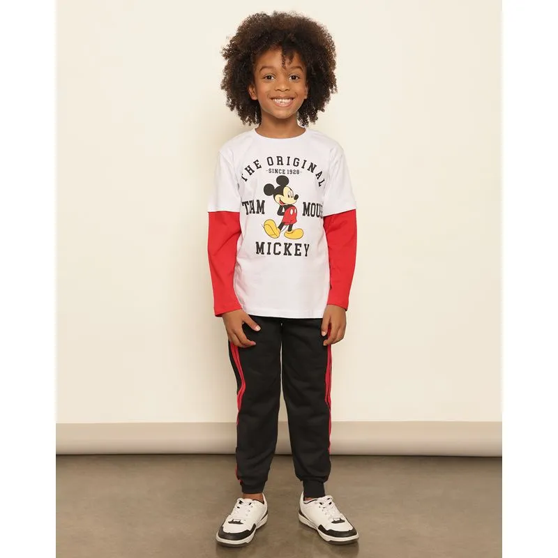 Calça Moletom Infantil Peluciada Disney Estampa Mickey Preta 10