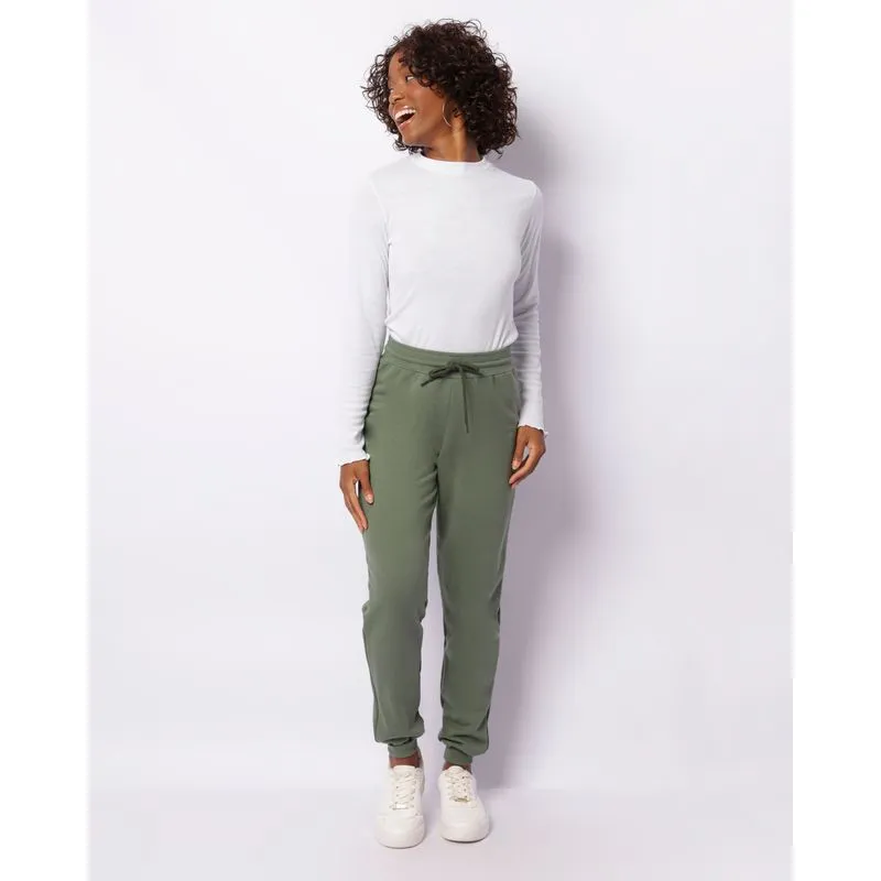 Calça Moletom Feminina Peluciada Jogger Verde M