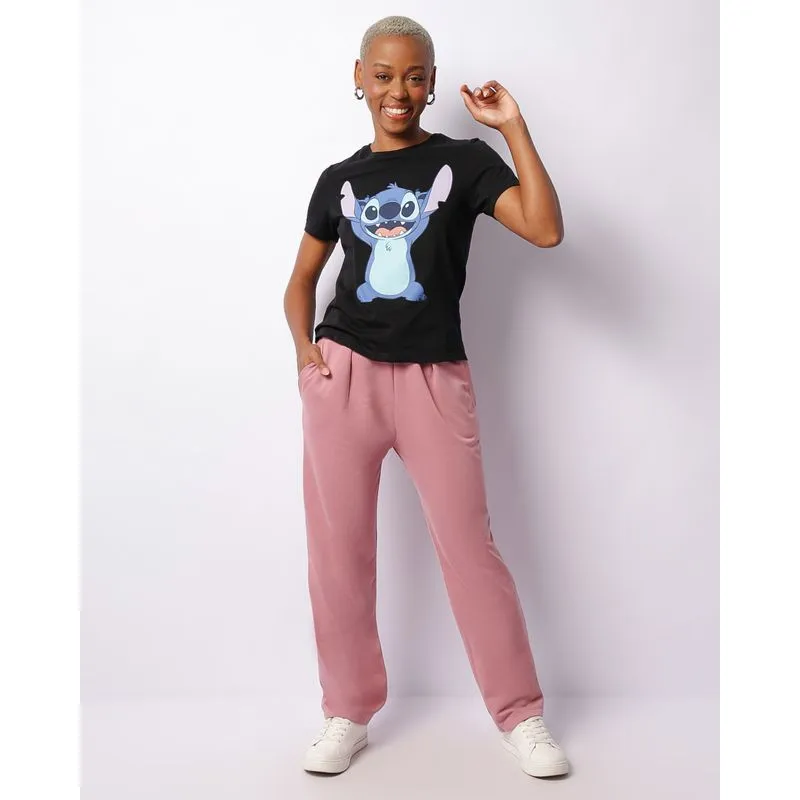 Calça Moletom Feminina Peluciada Reta Com Bolsos Rosa G