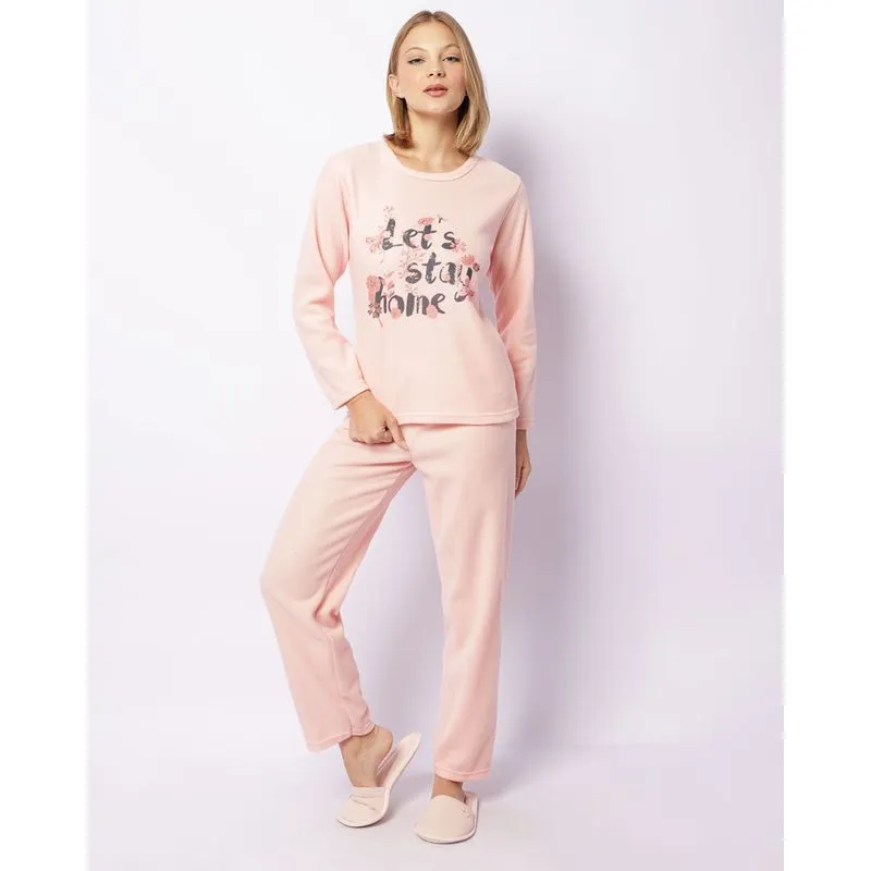 Pijama Feminino Longo Soft Estampa Frontal Laranja G