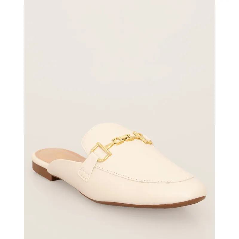 Mule Feminino Com Fivela Off White 36