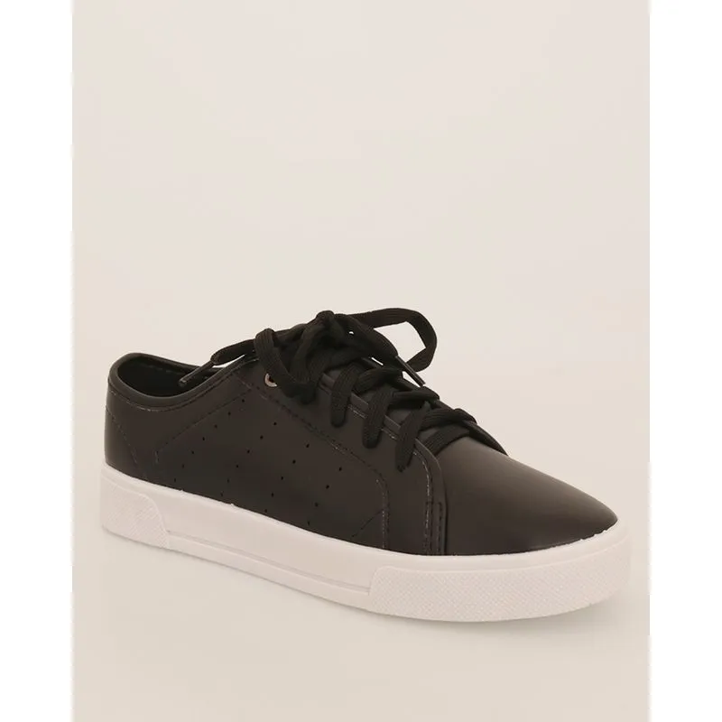 Tênis Feminino Casual Com Recortes Preto 36