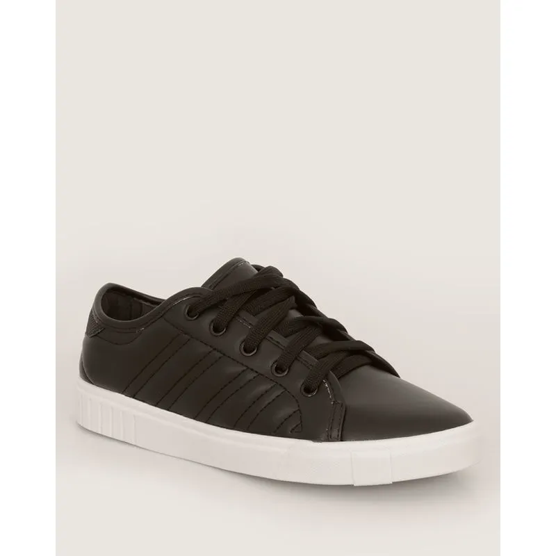 Tênis Feminino Casual Recortes Com Glitter Preto 40