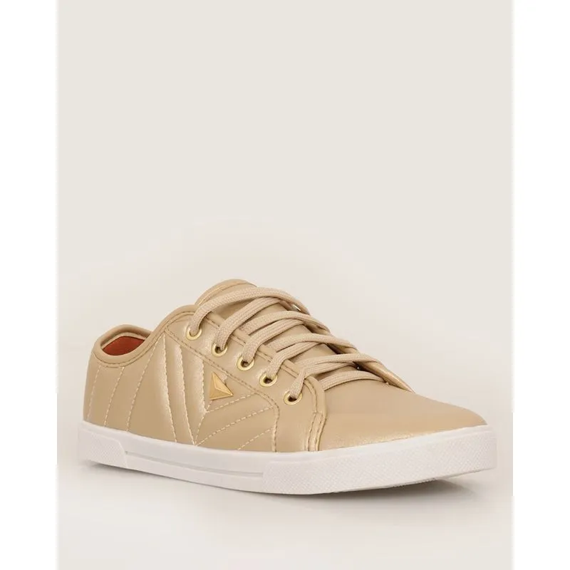 Tênis Feminino Casual Com Aplicação Dourado 39