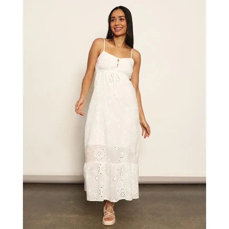 Vestido Feminino Midi Berry & Co. Laise Off White M