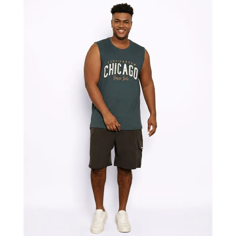 Bermuda Plus Size Masculina Reta Bolso Cargo Cinza G3