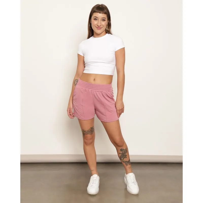 Short Feminino Curto Moletinho Rosa M