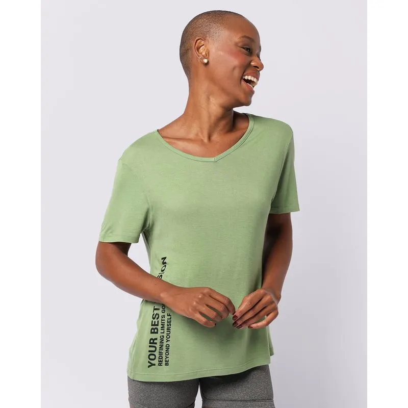 Blusa Fitness Feminina Fitter Estampa Frontal Verde GG