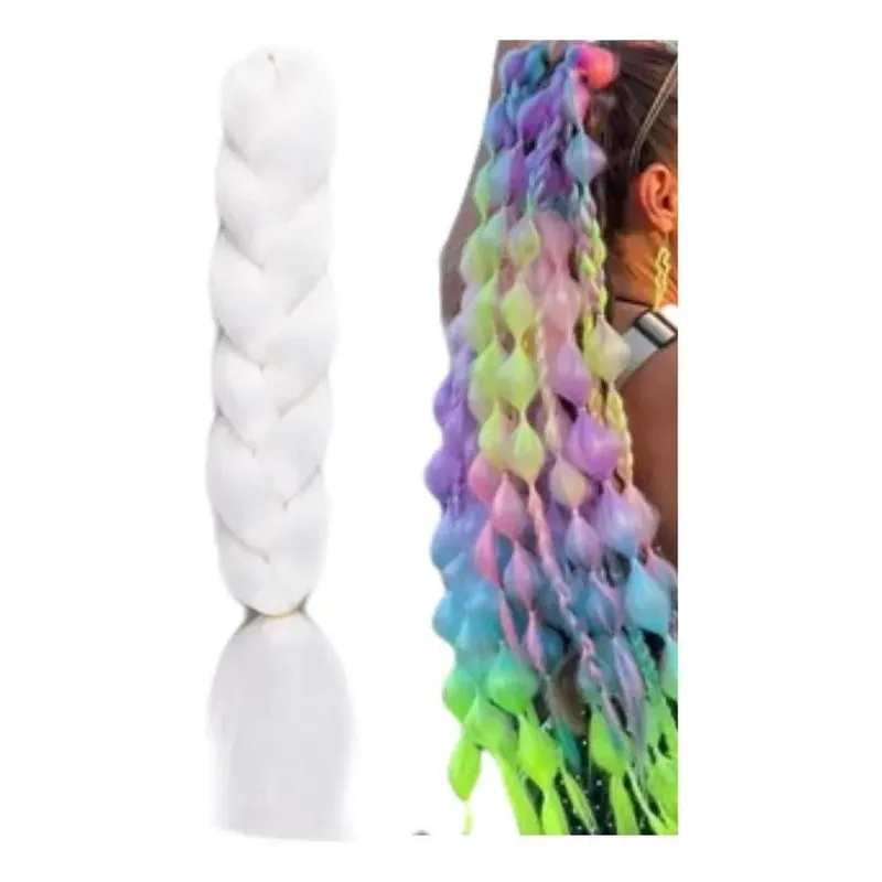 3x Cabelo Jumbo Neon Colorido P/trança Boxeadora Boxbraid Tw