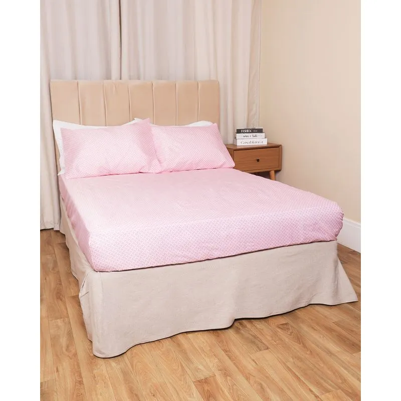 Jogo De Cama King 3 Peças Arte & Cazza Estampa Geométrica Rosa UN