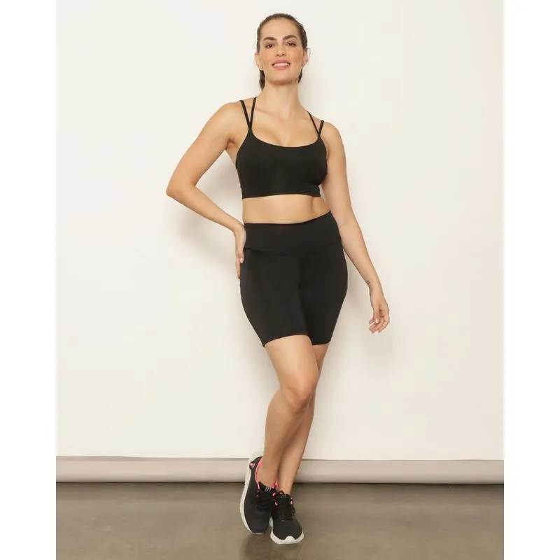 Short Feminino Ciclista Fitter Fitness Com Bolsos Preto G