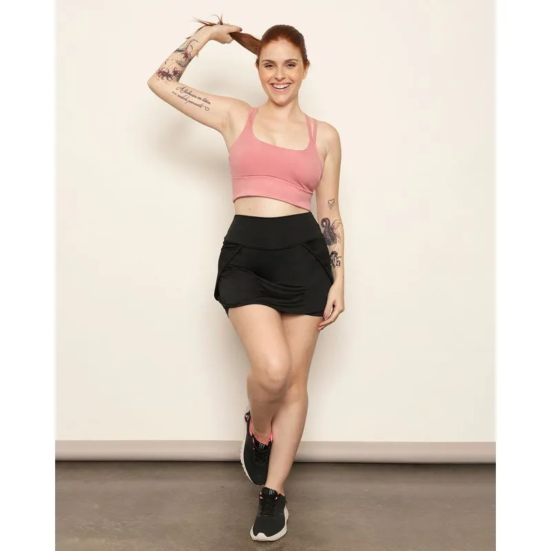 Short Saia Feminino Curto Fitness Preto M