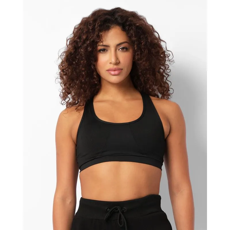 Top Feminino Fitness Fitter Nadador Recorte Canelado Preto GG