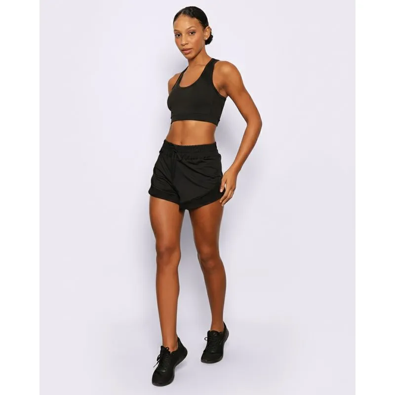 Short Fitness Feminino Fitter Com Recorte Preto G