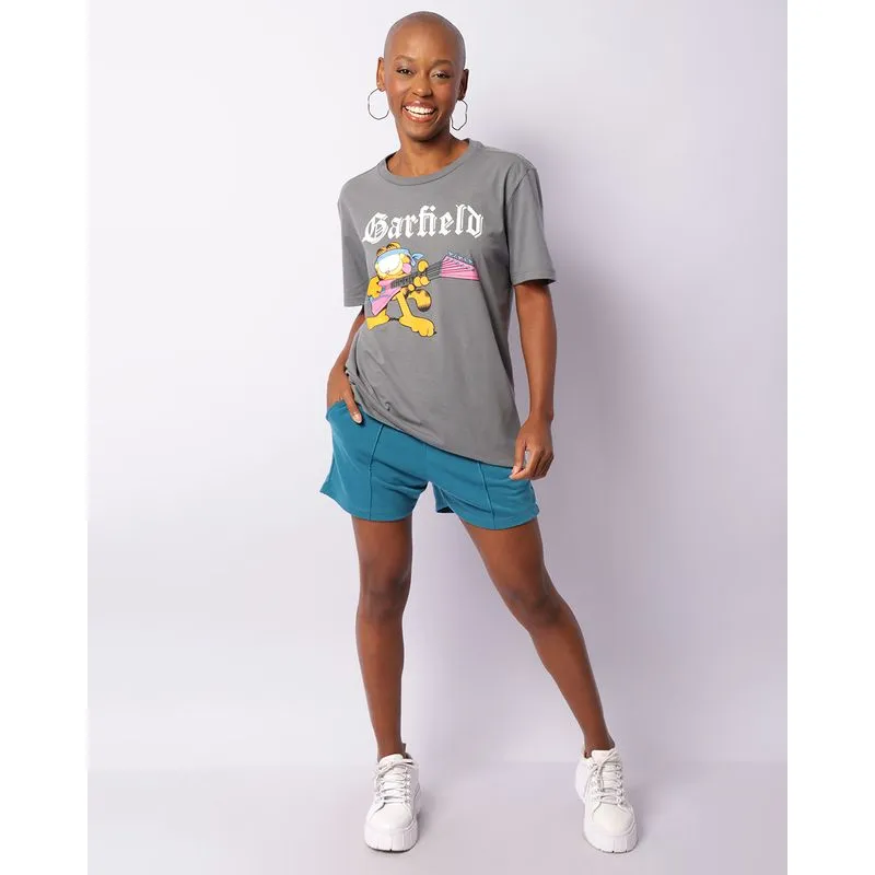 Short Feminino Curto Moletinho Azul M