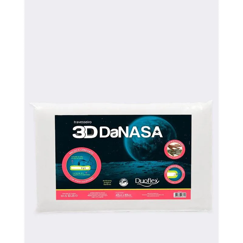 Travesseiro 3D DaNasa Duoflex Viscoelástico Branco UN