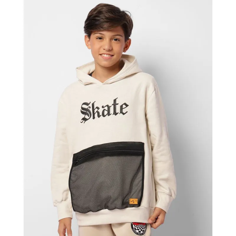Blusão Moletom Juvenil Skate Bege 14
