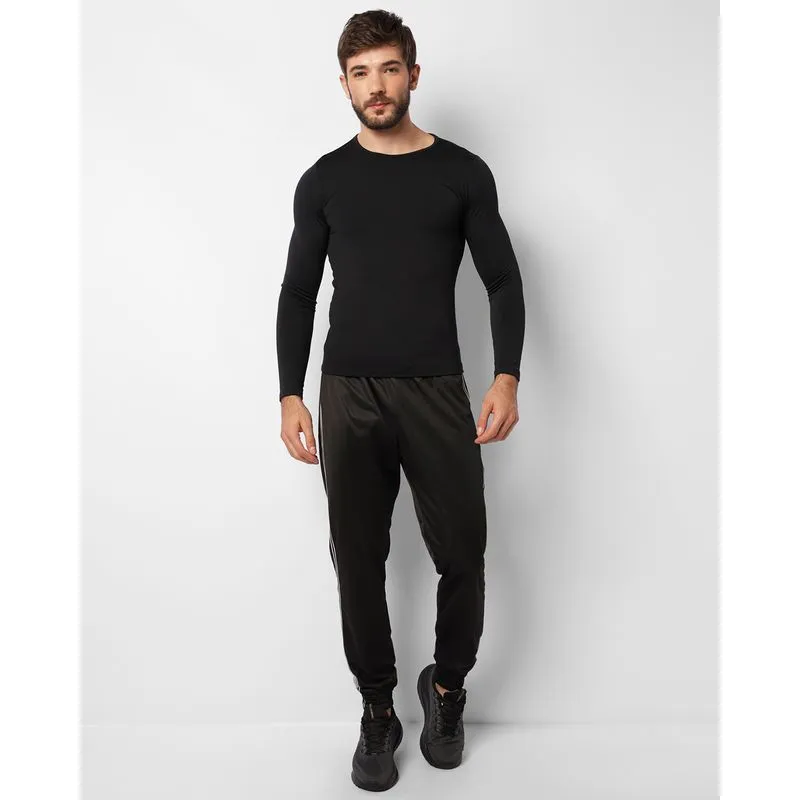 Calça Esportiva Masculina Helanca Peluciada Jogger Com Cordão Preta GG