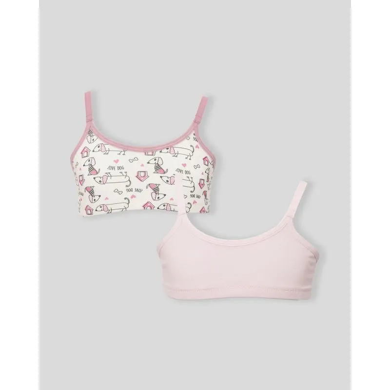 Kit 2 Sutiãs Juvenil Del Rio Sem Bojo Off White Rosa GG