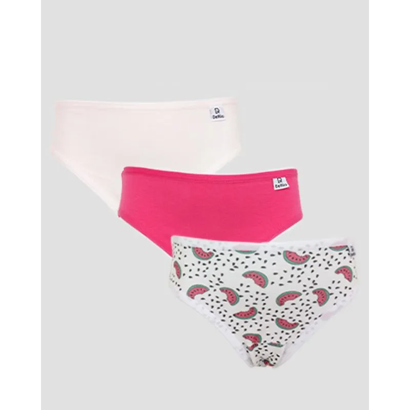Kit 3 Calcinhas Infantil DelRio Biquíni Branca Rosa GG