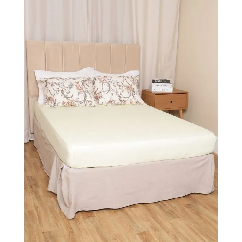 Jogo De Cama King 3 Peças Edromania Floral Amarelo UN