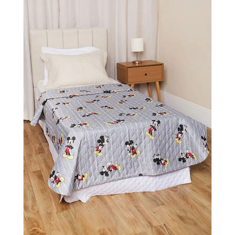 Colcha Infantil Estampa Disney Mickey Matelassê Cinza UN