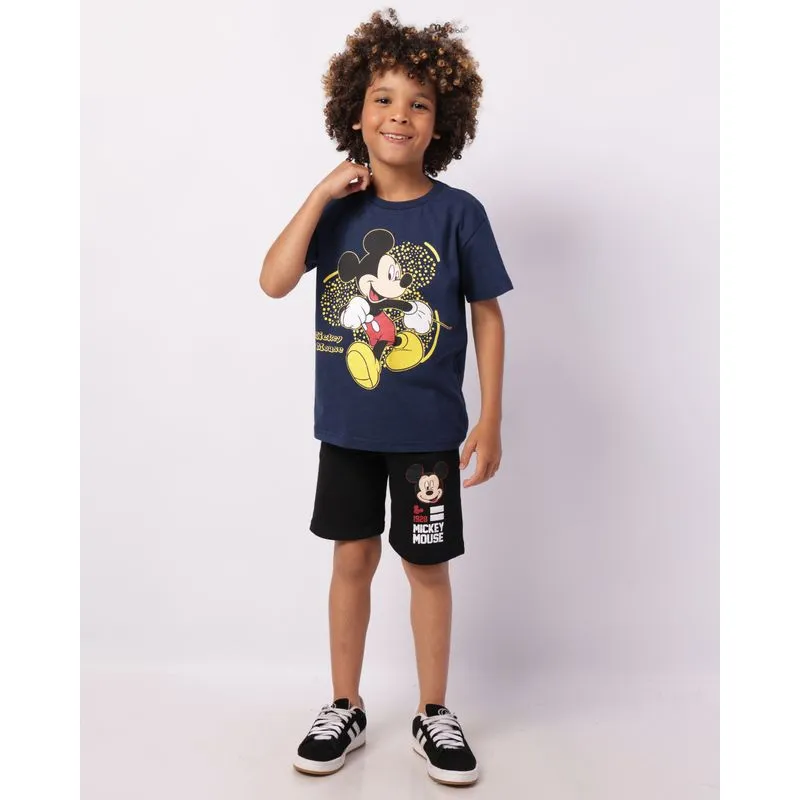 Bermuda Infantil Moletinho Disney Mickey Preta 10