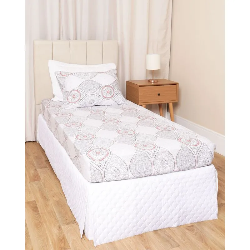 Jogo De Cama Solteiro 2 Peças Arte & Cazza Estampa Étnica Branco UN