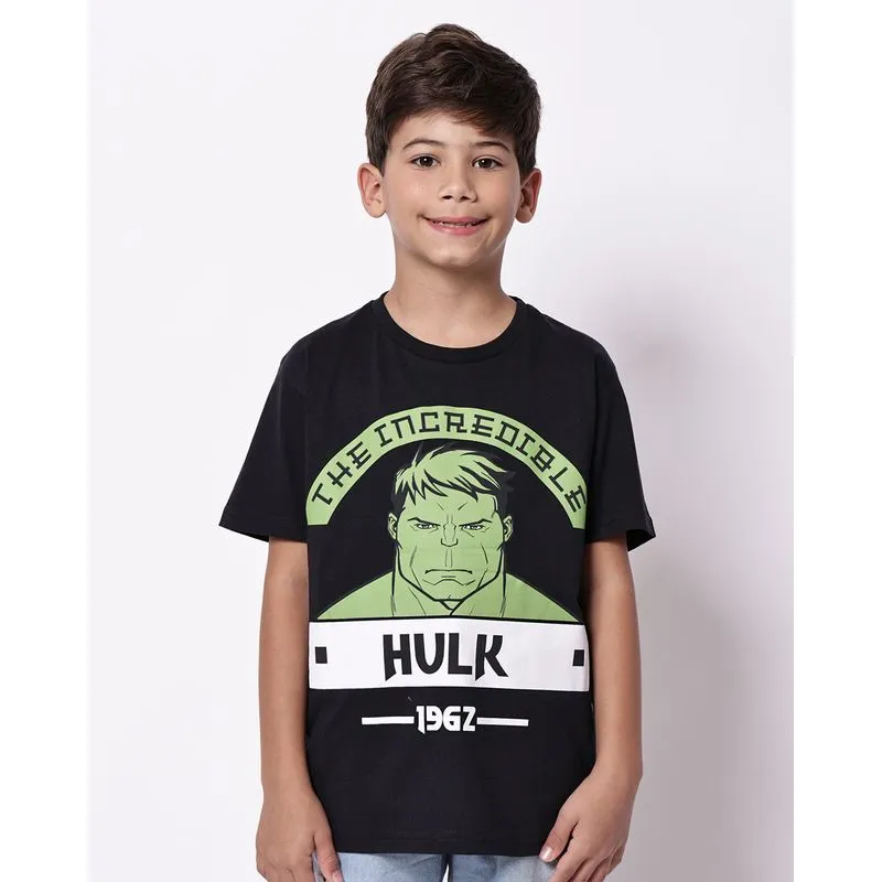 Camiseta Infantil Algodão Marvel Hulk Preto 4