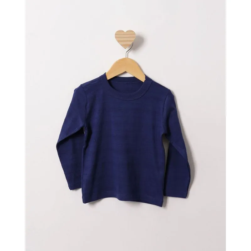 Camiseta Bebê Texturizada Manga Longa Marinho 2
