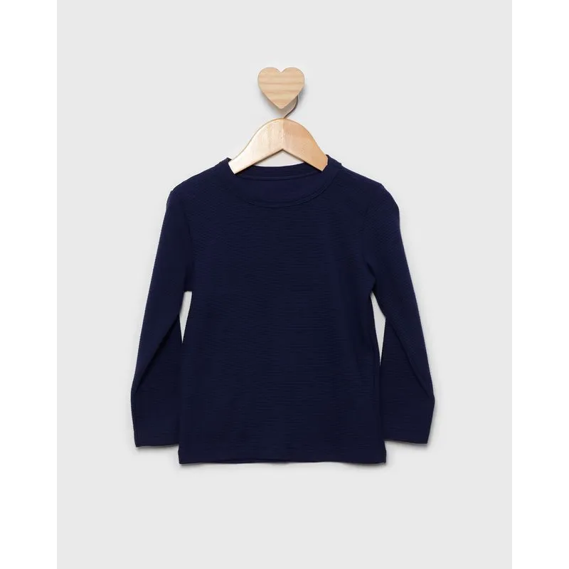 Camiseta Bebê Texturizada Manga Longa Marinho 2