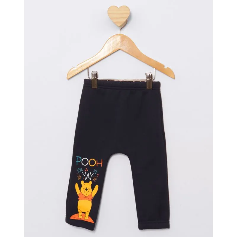 Calça Moletom Bebê Peluciada Jogger Disney Ursinho Pooh Marinho P