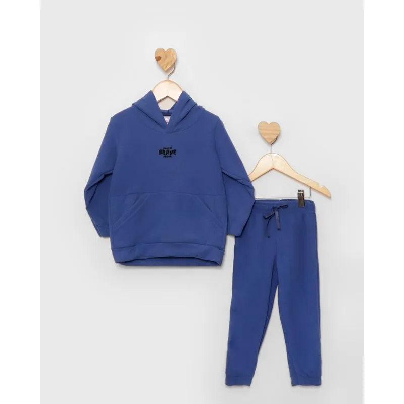 Conjunto Bebê Bouclé Longo Estampa Brave Azul 1