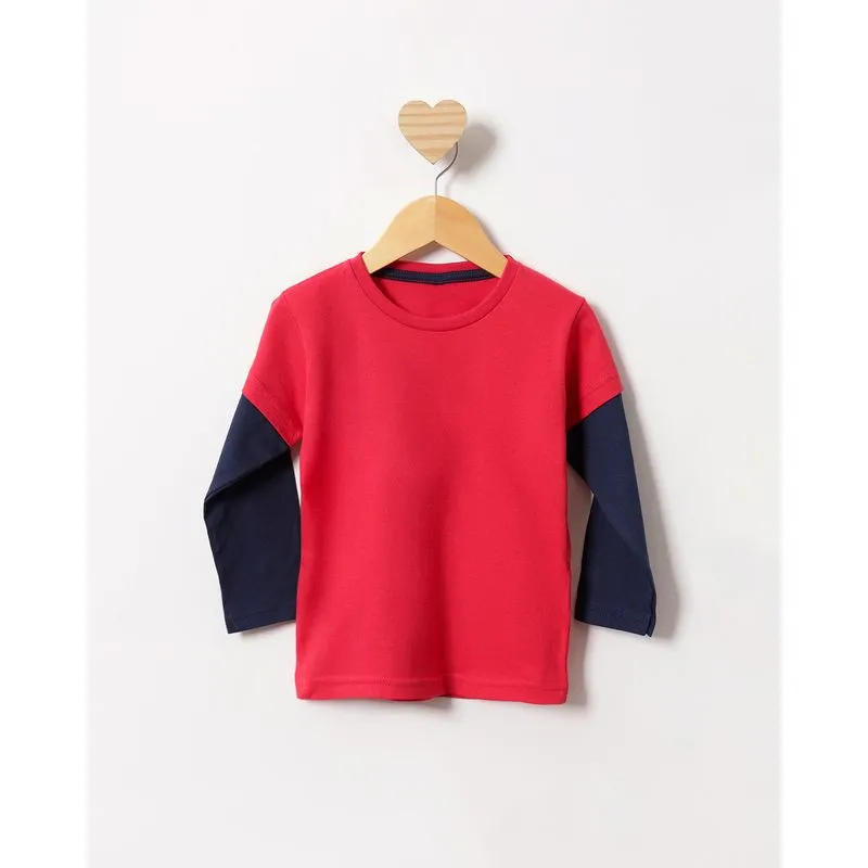 Camiseta Bebê Básica Manga Longa Vermelho 1