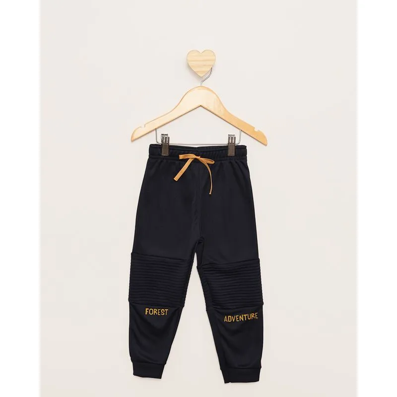 Calça Bebê Helanca Jogger Com Recortes Marinho 1