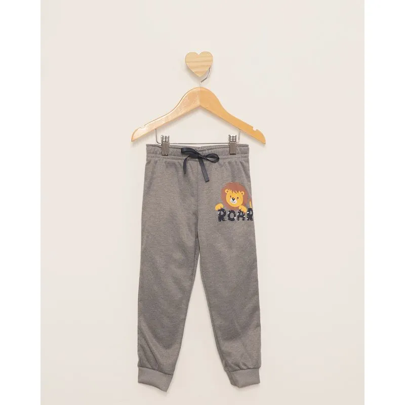 Calça Bebê Helanca Jogger Peluciada Cinza 2