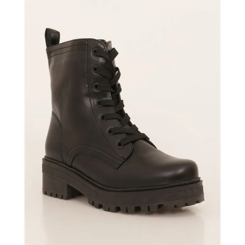 Bota Feminina Coturno Tratorada Mooncity Preta 39