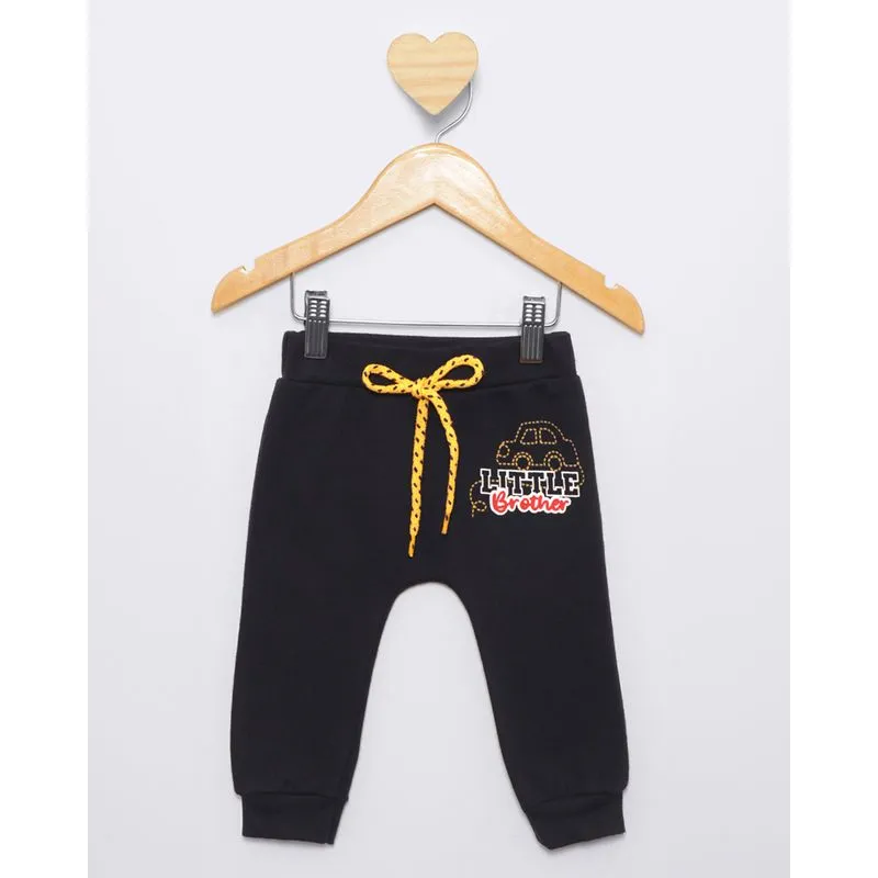 Calça Moletom Bebê Jogger Peluciada Marinho M