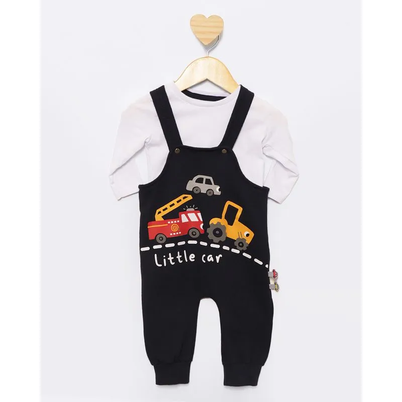 Conjunto Moletom Bebê Jardineira Marinho G