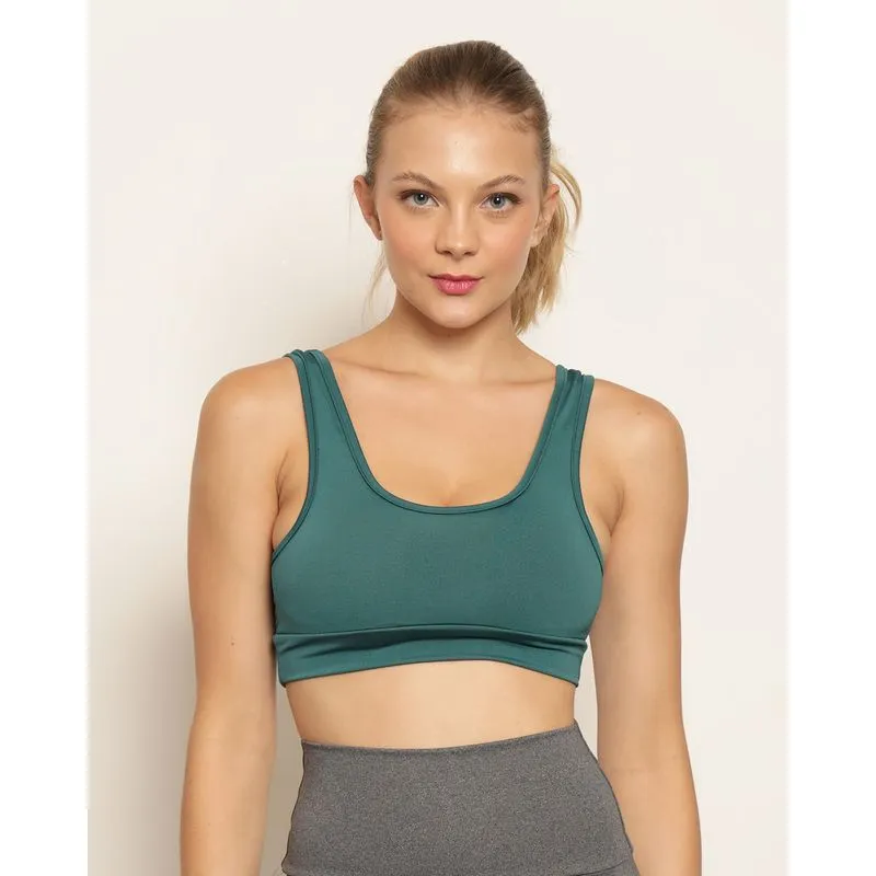 Top Feminino Fitness Fitter Alça Larga Com Bojo Verde P