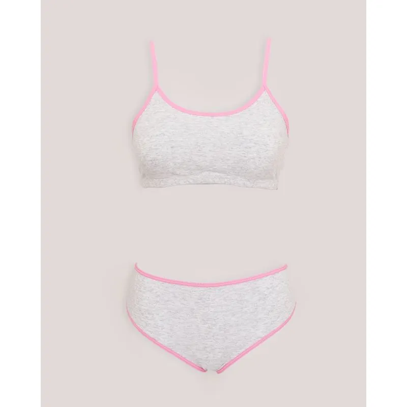 Conjunto Lingerie Juvenil Sem Bojo Cinza 14