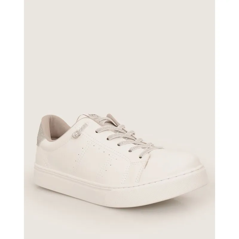 Tênis Feminino Casual Via Marte Com Glitter Branco 35