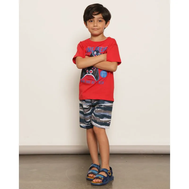 Bermuda Infantil Reta Estampada Cinza 8