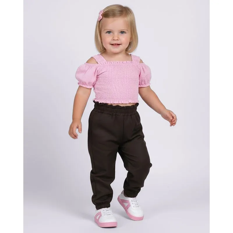 Calça Bebê Jogger Cirrê Preta 1